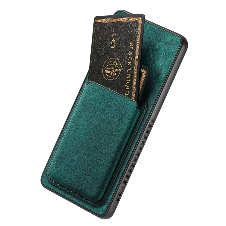 For OPPO Reno10 Global Retro Leather Card Bag Magnetic Phone Case(Green) - OPPO Cases by buy2fix | Online Shopping UK | buy2fix