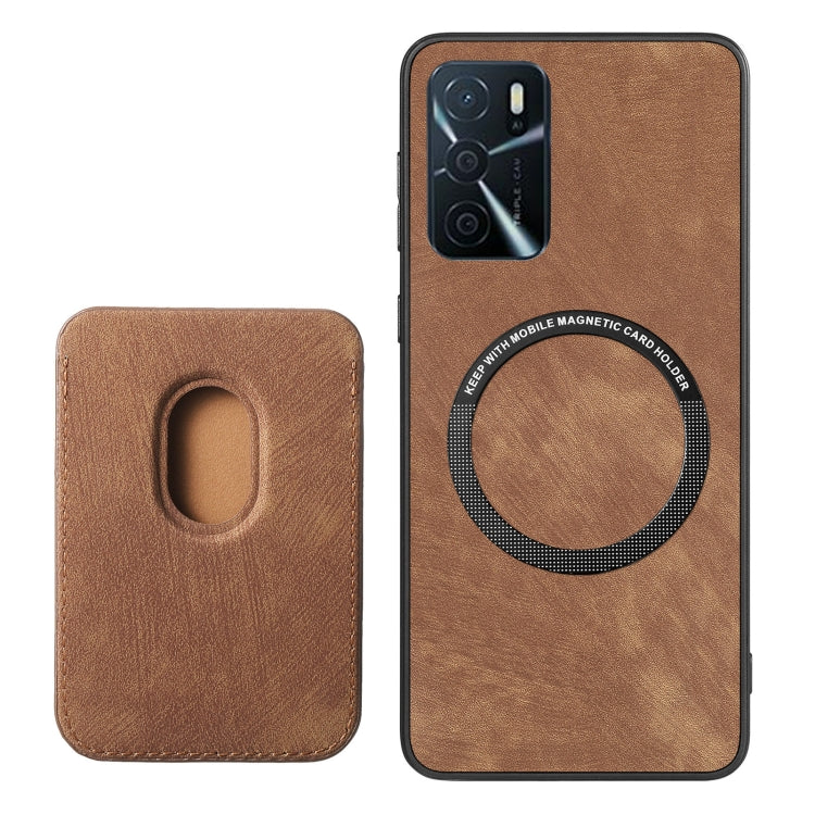 For OPPO K11X 5G Retro Leather Card Bag Magnetic Phone Case(Brown) - OPPO Cases by buy2fix | Online Shopping UK | buy2fix