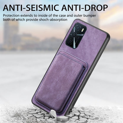 For OPPO Reno10 Pro+ Retro Leather Card Bag Magnetic Phone Case(Purple) - OPPO Cases by buy2fix | Online Shopping UK | buy2fix