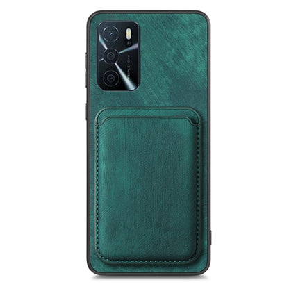 For OPPO A57 4G Retro Leather Card Bag Magnetic Phone Case(Green) - OPPO Cases by buy2fix | Online Shopping UK | buy2fix