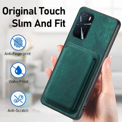 For OPPO F19 Retro Leather Card Bag Magnetic Phone Case(Green) - OPPO Cases by buy2fix | Online Shopping UK | buy2fix