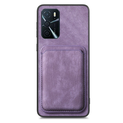 For OPPO A92S Retro Leather Card Bag Magnetic Phone Case(Purple) - OPPO Cases by buy2fix | Online Shopping UK | buy2fix