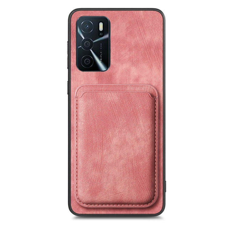 For OPPO A9 2020 / A5 2020 Retro Leather Card Bag Magnetic Phone Case(Pink) - OPPO Cases by buy2fix | Online Shopping UK | buy2fix