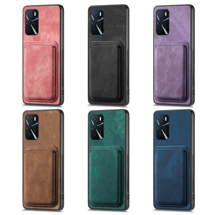 For OPPO Find X5 Retro Leather Card Bag Magnetic Phone Case(Blue) - OPPO Cases by buy2fix | Online Shopping UK | buy2fix