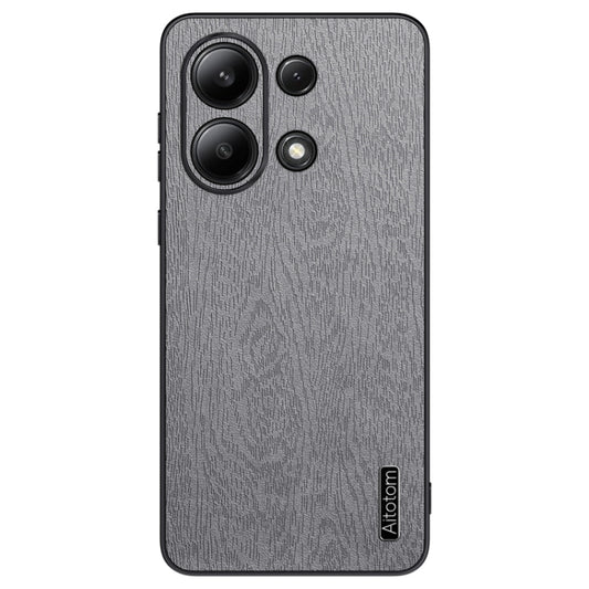 For Xiaomi Redmi Note 13 4G Tree Bark Leather Shockproof Phone Case(Grey) - Note 13 Cases by buy2fix | Online Shopping UK | buy2fix