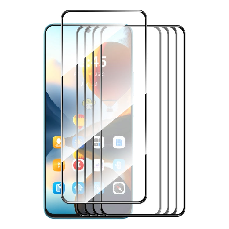 For OPPO Reno11 F 5pcs ENKAY Full Glue High Aluminum-silicon Tempered Glass Film - OPPO Tempered Glass by ENKAY | Online Shopping UK | buy2fix