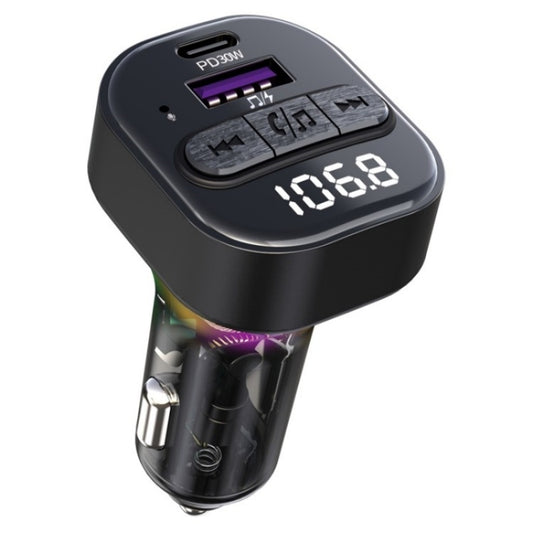 C50 Type-C + USB Car Charger Colorful Light Car Bluetooth Adapter FM Transmitter MP3 Player - Car Charger by buy2fix | Online Shopping UK | buy2fix