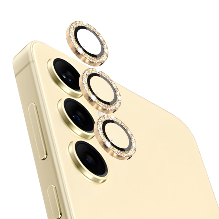 For Samsung Galaxy S24 5G NORTHJO Camera Lens Bling Glitter Metal Ring Tempered Glass Film(Gold) - Galaxy S24 5G Tempered Glass by NORTHJO | Online Shopping UK | buy2fix