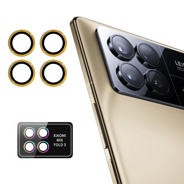 For Xiaomi Mix Fold 3 ENKAY Hat-Prince 9H Rear Camera Lens Aluminium Alloy Tempered Glass Film(Golden) -  by ENKAY | Online Shopping UK | buy2fix