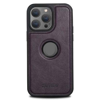 For iPhone 13 Pro Max Suteni G1 Magsafe Leather Back Phone Case(Purple) - iPhone 13 Pro Max Cases by Suteni | Online Shopping UK | buy2fix