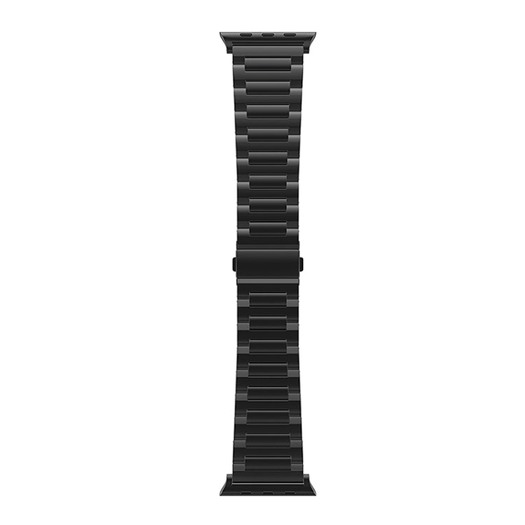 For Apple Watch SE 2022 44mm I-Shaped Titanium Watch Band(Black) - Watch Bands by buy2fix | Online Shopping UK | buy2fix