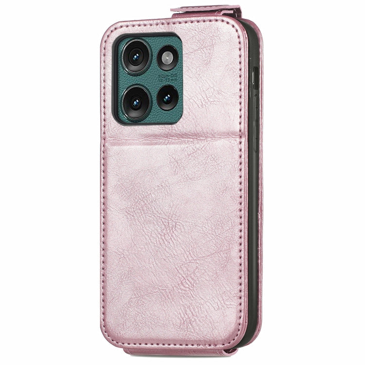 For Motorola Edge 2024 Zipper Wallet Vertical Flip Leather Phone Case(Pink) - Motorola Cases by buy2fix | Online Shopping UK | buy2fix