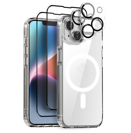 For iPhone 14 NORTHJO 5 in 1 Magsafe Clear Phone Case with 2pcs Screen Film + 2pcs Rear Lens Film - iPhone 14 Cases by NORTHJO | Online Shopping UK | buy2fix