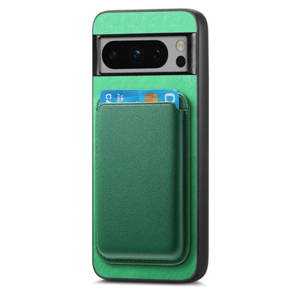 For Google Pixel 9 Retro Magsafe Card Bag PU Back Cover Phone Case(Green) - Google Cases by buy2fix | Online Shopping UK | buy2fix