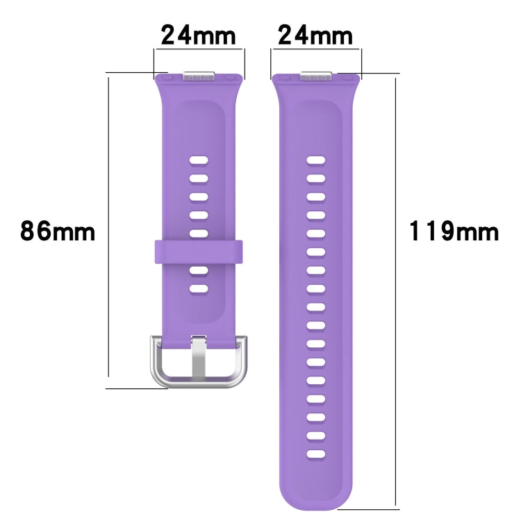 For Huawei Watch Fit3 Silver Buckle Silicone Sports Watch Band(Purple) - Watch Bands by buy2fix | Online Shopping UK | buy2fix