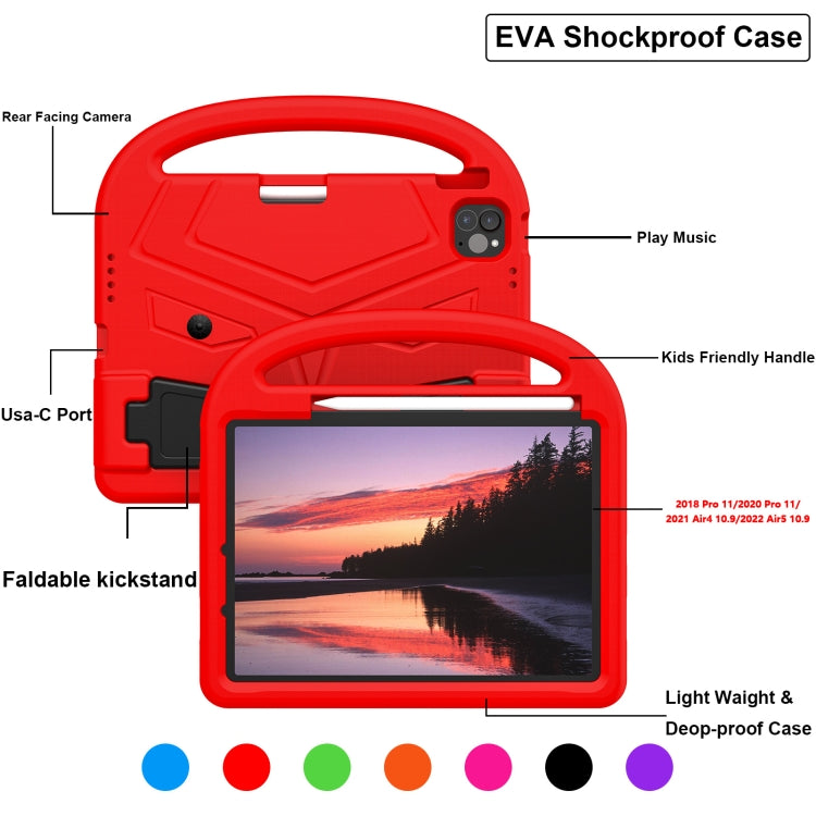 For iPad Pro 11 2024 Sparrow Style Shockproof Kickstand EVA Tablet Case(Red) - iPad Pro 11 2024 Cases by buy2fix | Online Shopping UK | buy2fix