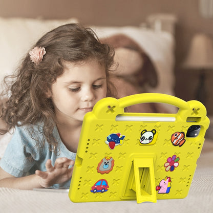 For iPad Air 11 2024 Handle Kickstand Children EVA Shockproof Tablet Case(Yellow) - iPad Air 11 2024 Cases by buy2fix | Online Shopping UK | buy2fix