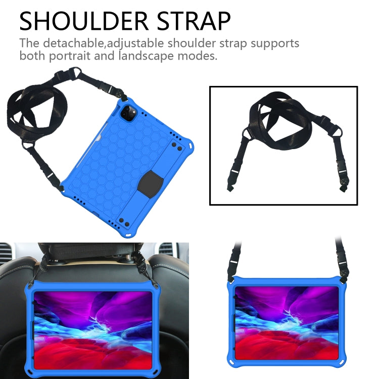 For iPad Air 11 2024 Honeycomb EVA Hybrid PC Tablet Case with Strap(Blue+Black) - iPad Air 11 2024 Cases by buy2fix | Online Shopping UK | buy2fix