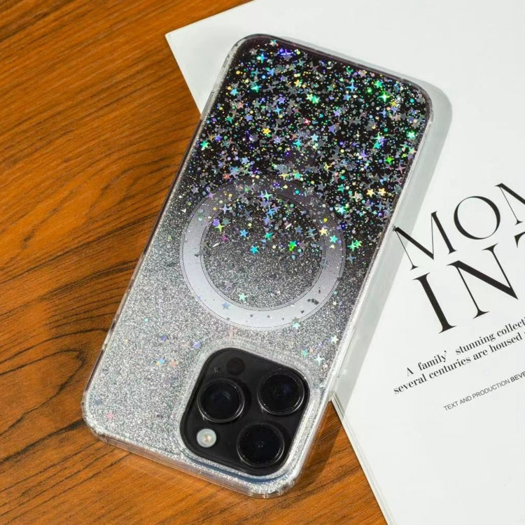 For iPhone 12 Pro Max Gradient Glitter Starry MagSafe Phone Case(Gradient Black) - iPhone 12 Pro Max Cases by buy2fix | Online Shopping UK | buy2fix