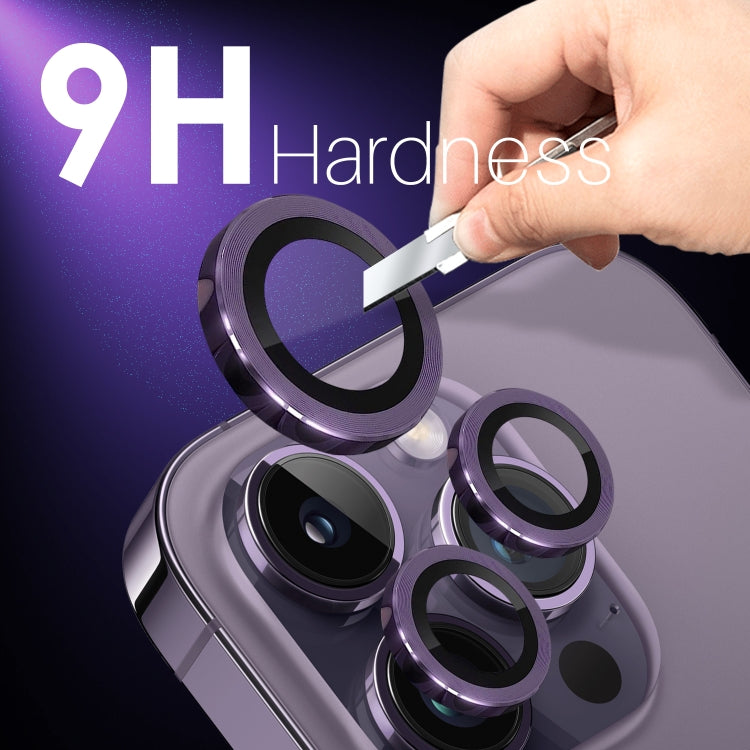 For iPhone 15 Pro / 15 Pro Max NORTHJO 2 Set 6pcs Camera Lens Protector Cover Metal Ring(Purple) - iPhone 15 Pro Max Tempered Glass by NORTHJO | Online Shopping UK | buy2fix