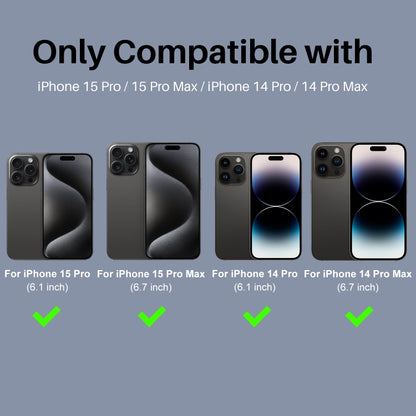 For iPhone 15 Pro / 15 Pro Max NORTHJO 2 Set 6pcs Camera Lens Protector Glitter Metal Ring Film(Black) - iPhone 15 Pro Max Tempered Glass by NORTHJO | Online Shopping UK | buy2fix