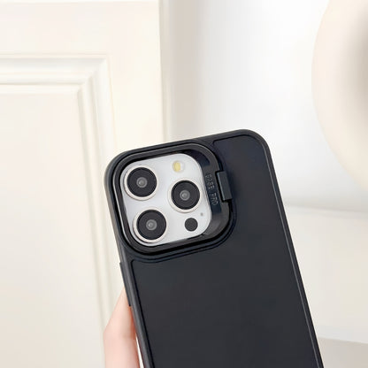 For iPhone 16 Plus Lens Frame Holder Shockproof Phone Case(Black) - iPhone 16 Plus Cases by buy2fix | Online Shopping UK | buy2fix