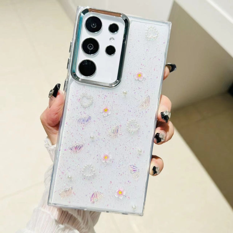 For Samsung Galaxy S25 Ultra 5G Three-dimensional Bow Pearl Love Flower TPU  Phone Case(Pearl Bow) - Galaxy S25 Ultra 5G Cases by buy2fix | Online Shopping UK | buy2fix