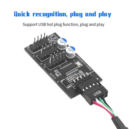 YNS-02 Extension Cable Card Motherboard USB 2.0 9-pin to 3x 9-pin Adapter - Others by buy2fix | Online Shopping UK | buy2fix