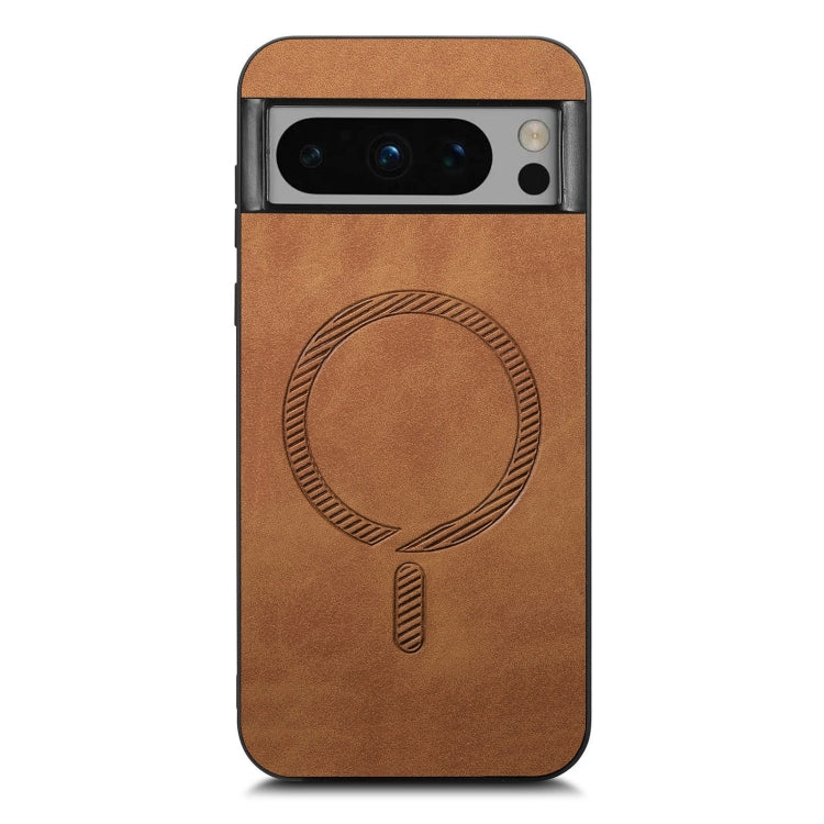 For Google Pixel 9 Pro XL Retro Magsafe Magnetic PU Back Cover Phone Case(Brown) - Google Cases by buy2fix | Online Shopping UK | buy2fix