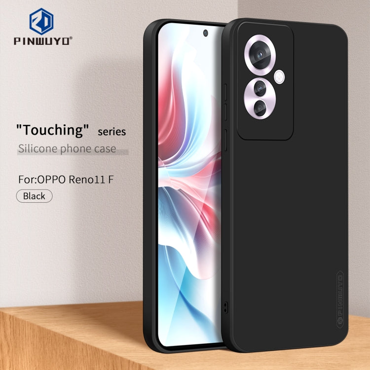 For OPPO Reno11 F PINWUYO Sense Series Liquid Silicone TPU Phone Case(Black) - OPPO Cases by PINWUYO | Online Shopping UK | buy2fix