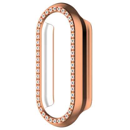 For Xiaomi Smart Band 9 Diamond Half Coverage Hollow PC Watch Protective Case(Rose Gold) - Watch Cases by buy2fix | Online Shopping UK | buy2fix