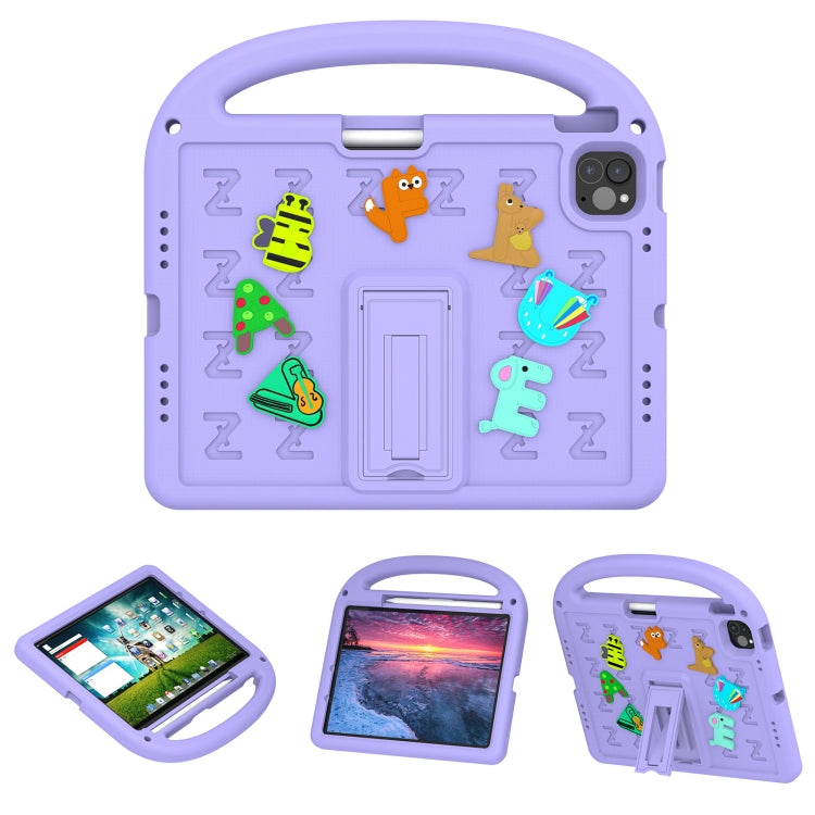 For iPad Air 11 2024 Cartoon Sparrow EVA Shockproof Tablet Case(Taro Purple) - iPad Air 11 2024 Cases by buy2fix | Online Shopping UK | buy2fix