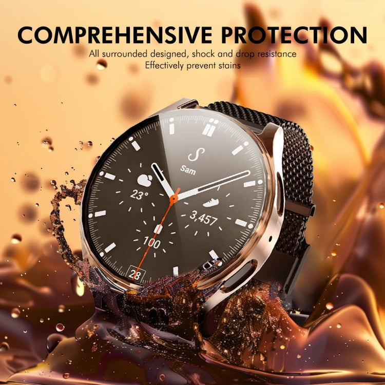 For Samsung Galaxy Watch7 44mm ENKAY Hat-Prince Full Coverage Electroplated Soft TPU Case with Screen Protection(Silver) - Watch Cases by ENKAY | Online Shopping UK | buy2fix