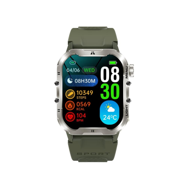 T26 1.96 inch Color Screen Smart Watch, Support Bluetooth Call / Health Monitoring(Green) - Smart Watches by buy2fix | Online Shopping UK | buy2fix