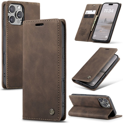 For iPhone 16 Pro Max CaseMe 013 Multifunctional Horizontal Flip Leather Phone Case(Coffee) - iPhone 16 Pro Max Cases by CaseMe | Online Shopping UK | buy2fix