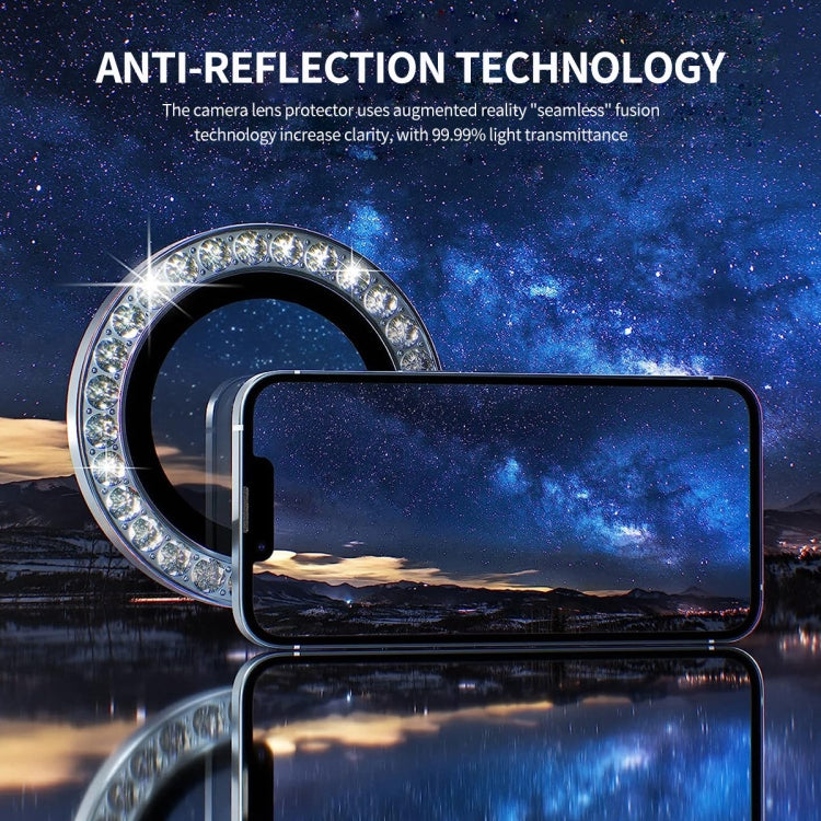 For iPhone 16 Pro / 16 Pro Max ENKAY AR Anti-reflection Individual Diamond Ring Camera Lens Glass Full Film(Black) - iPhone 16 Pro Max Tempered Glass by ENKAY | Online Shopping UK | buy2fix