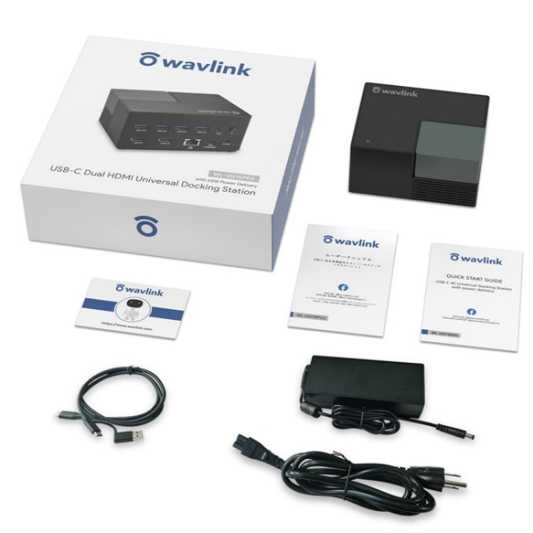 WAVLINK UG76PD2 3.5mm Audio, Gigabit Network Port Dual HD Universal Docking Station(US Plug) - HUB with Lan adapter by WAVLINK | Online Shopping UK | buy2fix