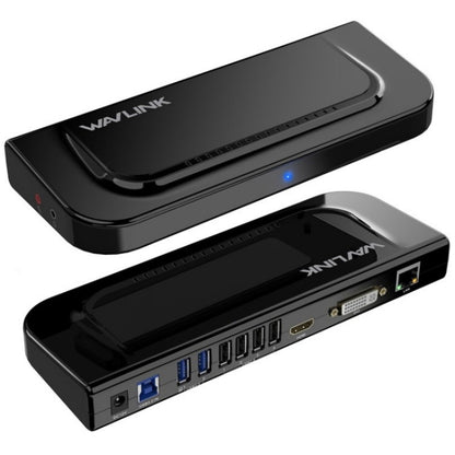 WAVLINK UG49DK4 Universal Laptop Docking Station Dual Monitor Supports DVI / HDMI / VGA(US Plug) - USB 3.0 HUB by WAVLINK | Online Shopping UK | buy2fix