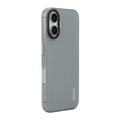 For iPhone 16 ENKAY Hat-Prince Translucent Matte TPU Soft Phone Case(Grey) - iPhone 16 Cases by ENKAY | Online Shopping UK | buy2fix