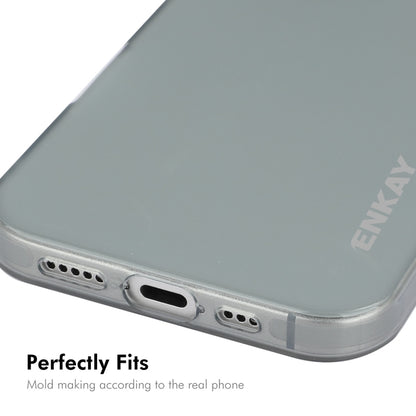 For iPhone 16 ENKAY Hat-Prince Translucent Matte TPU Soft Phone Case(Grey) - iPhone 16 Cases by ENKAY | Online Shopping UK | buy2fix