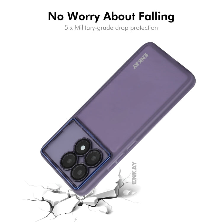 For Redmi K70 / K70 Pro ENKAY Hat-Prince Translucent Matte TPU Phone Case with Lens Film(Purple) - K70 Pro Cases by ENKAY | Online Shopping UK | buy2fix