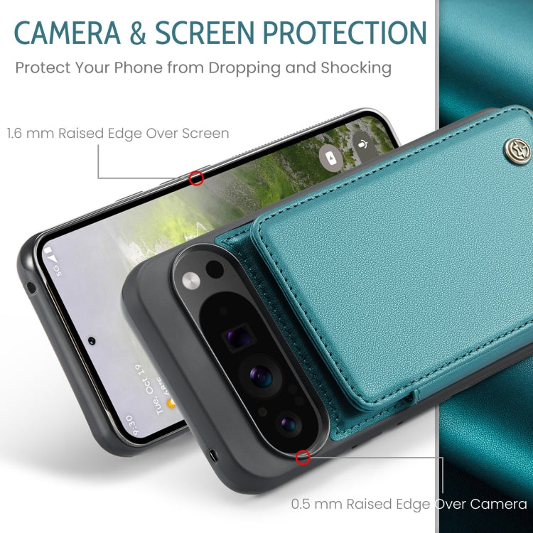 For Google Pixel 9 Pro XL CaseMe C22 Card Slots Holder RFID Anti-theft Phone Case(Green) - Google Cases by CaseMe | Online Shopping UK | buy2fix