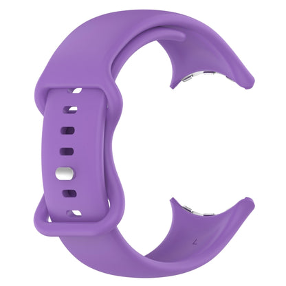 For  Google Pixel Watch 3 41mm Solid Color Butterfly Buckle Silicone Watch Band, Size:L(Purple) - Watch Bands by buy2fix | Online Shopping UK | buy2fix