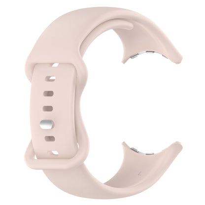 For  Google Pixel Watch 3 41mm Solid Color Butterfly Buckle Silicone Watch Band, Size:L(Pink) - Watch Bands by buy2fix | Online Shopping UK | buy2fix