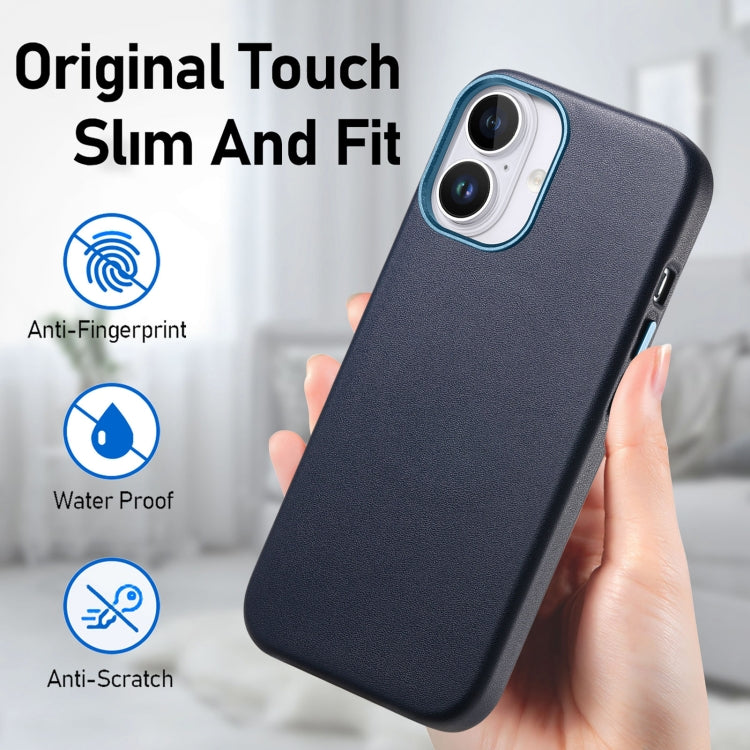 For iPhone 16 Plus Electroplated Metal Button Shockproof Phone Case(Dark Blue) - iPhone 16 Plus Cases by buy2fix | Online Shopping UK | buy2fix