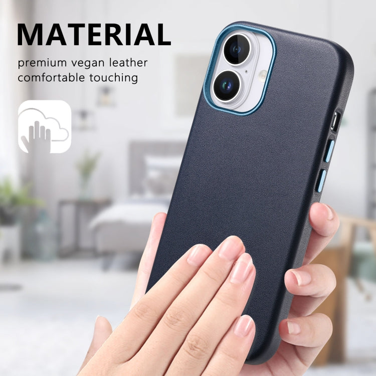 For iPhone 16 Plus Electroplated Metal Button Shockproof Phone Case(Dark Blue) - iPhone 16 Plus Cases by buy2fix | Online Shopping UK | buy2fix