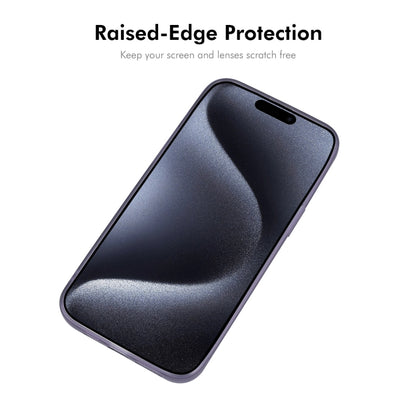 For iPhone 15 Pro Max ENKAY Hat-Prince Translucent Matte TPU Phone Case with Lens Film + 9H Big Arc Edge Film(Purple) - iPhone 15 Pro Max Cases by ENKAY | Online Shopping UK | buy2fix