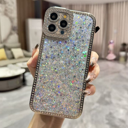 For iPhone 16 Pro Diamond Glitter Sequins TPU Phone Case(Silver) - iPhone 16 Pro Cases by buy2fix | Online Shopping UK | buy2fix