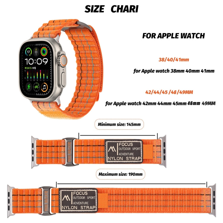 For Apple Watch Ultra 49mm Two Sections Nylon Hook and Loop Fastener Watch Band(Charcoal Gray) - Watch Bands by buy2fix | Online Shopping UK | buy2fix