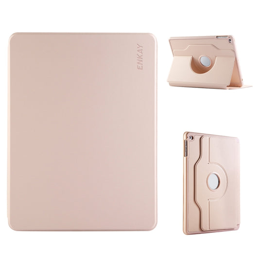 For iPad Air / Air 2 / 9.7 2017 / 2018 ENKAY 360 Rotation TPU Leather Smart Tablet Case with Pen Slot(Pink) - iPad 9.7 (2018) & (2017) Cases by ENKAY | Online Shopping UK | buy2fix